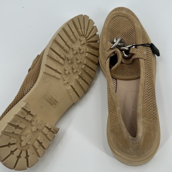 Napoleoni Italy Chunky Lug Sole Perforated Suede Chain Loafers - Picture 5 of 5